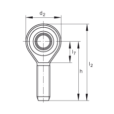 桿端軸承 GAKSL20-PS, 根據(jù) DIN ISO 12 240-4 標(biāo)準(zhǔn)，特種鋼材料，帶左旋外螺紋，免維護(hù)