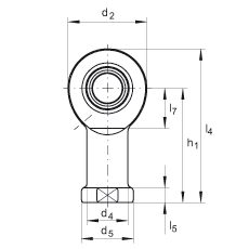 桿端軸承 GIL17-DO, 根據(jù) DIN ISO 12 240-4 標(biāo)準(zhǔn)，帶左旋內(nèi)螺紋，需維護(hù)