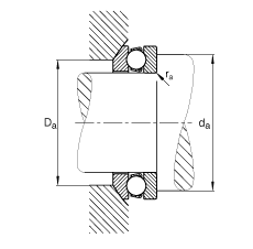 推力深溝球軸承 53220, 根據(jù) DIN 711/ISO 104 標(biāo)準(zhǔn)的主要尺寸，單向，帶球面軸承座圈，可分離