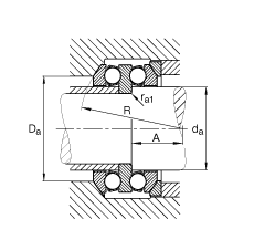 推力深溝球軸承 54309, 根據(jù) DIN 711/ISO 104 標(biāo)準(zhǔn)的主要尺寸，雙向，帶球面軸承座圈，可分離