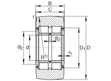 支撐型滾輪 NNTR120X290X135-2ZL, 滿裝滾子，軸向引導(dǎo)，兩側(cè)唇密封