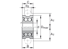 外徑帶修形的滾輪 LFR50/5-6-2Z, 定位滾輪，雙列，兩側間隙密封