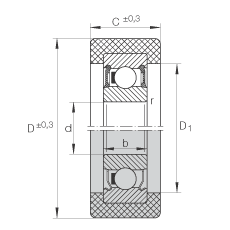 滾輪 KLRZ12X41X16-2RSR, 帶塑料箍，兩側(cè)密封