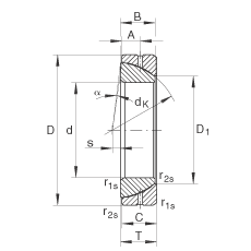 角接觸關(guān)節(jié)軸承 GE30-SX, 根據(jù) DIN ISO 12 240-2 標(biāo)準(zhǔn)，需維護