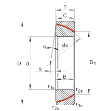 角接觸關(guān)節(jié)軸承 GE55-SW, 根據(jù) DIN ISO 12 240-2 標(biāo)準(zhǔn)，免維護