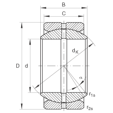 關(guān)節(jié)軸承 GE19-ZO, 根據(jù) DIN ISO 12 240-1 標(biāo)準(zhǔn)，英制尺寸，需維護(hù)