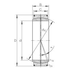 關節(jié)軸承 GE20-DO, 根據(jù) DIN ISO 12 240-1 標準，需維護