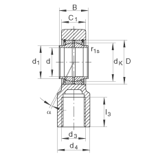 液壓桿端軸承 GIHNRK200-LO, 根據(jù) DIN ISO 12 240-4 標(biāo)準(zhǔn)，帶右旋螺紋夾緊裝置，需維護(hù)