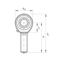 桿端軸承 GAKL8-PB, 根據(jù) DIN ISO 12 240-4 標(biāo)準(zhǔn)，帶左旋外螺紋，需維護