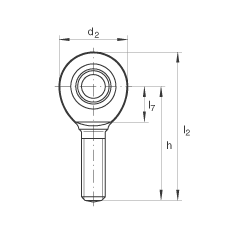 桿端軸承 GAR25-UK, 根據(jù) DIN ISO 12 240-4 標(biāo)準(zhǔn)，帶右旋外螺紋，需維護(hù)