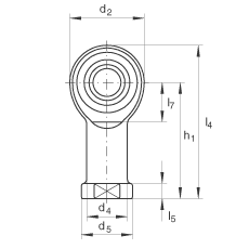 桿端軸承 GIKR6-PW, 根據(jù) DIN ISO 12 240-4 標(biāo)準(zhǔn)，帶右旋內(nèi)螺紋，需維護(hù)