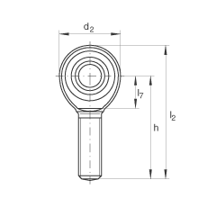桿端軸承 GAKL8-PW, 根據(jù) DIN ISO 12 240-4 標(biāo)準(zhǔn)，帶左旋外螺紋，需維護(hù)
