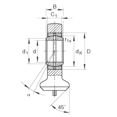 液壓桿端軸承 GK12-DO, 根據(jù) DIN ISO 12 240 標(biāo)準，帶焊接面，需維護