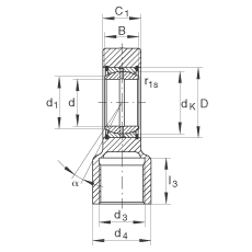 液壓桿端軸承 GIHRK70-DO, 根據(jù) DIN ISO 12 240-4 標(biāo)準(zhǔn)，帶右旋螺紋夾緊裝置，需維護(hù)