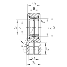 液壓桿端軸承 GIHRK35-DO, 根據(jù) DIN ISO 12 240-4 標(biāo)準(zhǔn)，帶右旋螺紋夾緊裝置，需維護