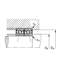 主軸軸承 HSS71915-E-T-P4S, 調(diào)節(jié)，成對安裝，接觸角 α = 25°，兩側(cè)唇密封，非接觸，限制公差