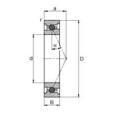 主軸軸承 HC7026-E-T-P4S, 調節(jié)，成對或單元安裝，接觸角 α = 25°，陶瓷球，限制公差