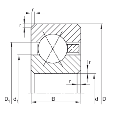 薄截面軸承 CSXC080, 四點接觸球軸承，類型X，運行溫度 -54°C 到 +120°C