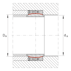 大的關(guān)節(jié)軸承 GE560-DW-2RS2, 根據(jù) DIN ISO 12 240-1 標(biāo)準(zhǔn), 免維護(hù)，兩側(cè)密封