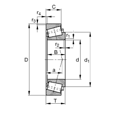 圓錐滾子軸承 32220-A, 根據(jù) DIN ISO 355 / DIN 720 標(biāo)準(zhǔn)的主要尺寸，可分離，調(diào)節(jié)或成對(duì)
